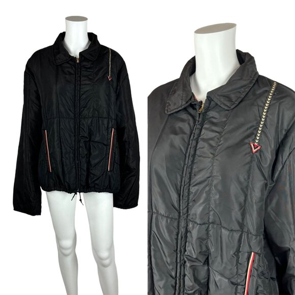 Vintage 60s Ski Jacket Women's Large Black Winter Zip Up Alpine Guide - Picture 1 of 12